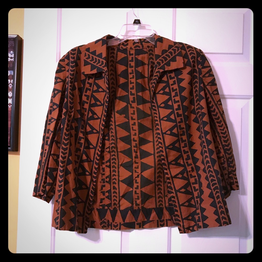 Handmade Geometric Print Light Jacket